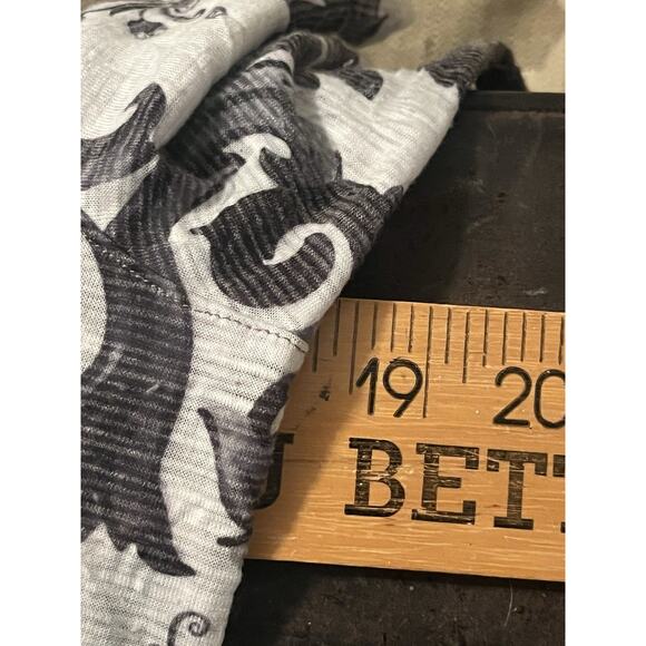 David Cline Button Down Shirt •XS• Collared Grey Jet Scroll Paisley 9100 Blouse - Picture 10 of 10